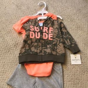NWT 9 month Boys 3-piece Carters Surf-themed set